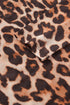 Leopard Mock Neck Sheer Mesh Fitted Long Sleeve Top